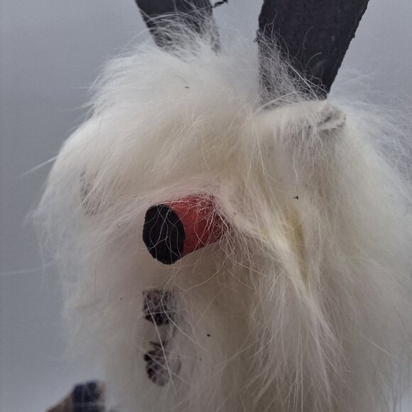 Kachina Handmade Doll Signed 8 Inch Wolf AM Native American Indian Art Wood Fur - Picture 12 of 14